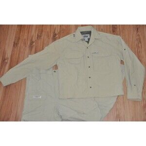 HOOK & TACKLE Air/X Mens Beige Fishing Gear Shirt and Pants Size S